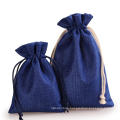 New design sackcloth jute gift drawstring printed bag